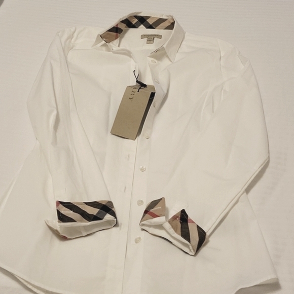 BURBERRY Long sleeve button-down shirt White - Brand New with tag CLASSIC - Picture 4 of 7
